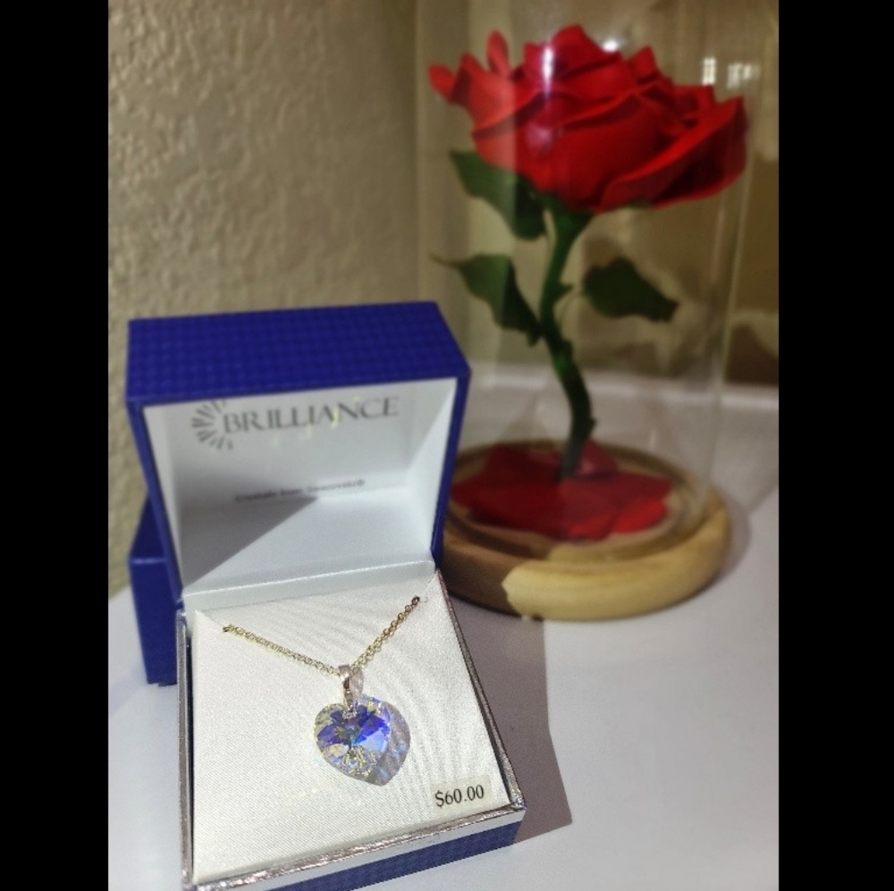 Brilliance Heart Necklace with Swarovski Crystals.